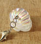 stitch marker, progress keeper, pearl clam shell, white pearl clam shell, white shell, decoration for bags and wallets, charm bracelet, charm necklace, iridescent