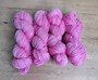 50 gram skein, wool yarn, non-superwash, 50 gram wool, hand dyed, indie dyed, gumball pink, sock yarn, yarn for socks