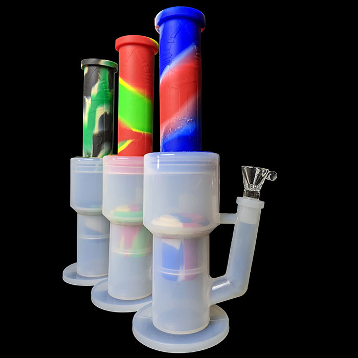 12.5\" Silicone Iced Mid Perc Water Pipe | HS Wholesale