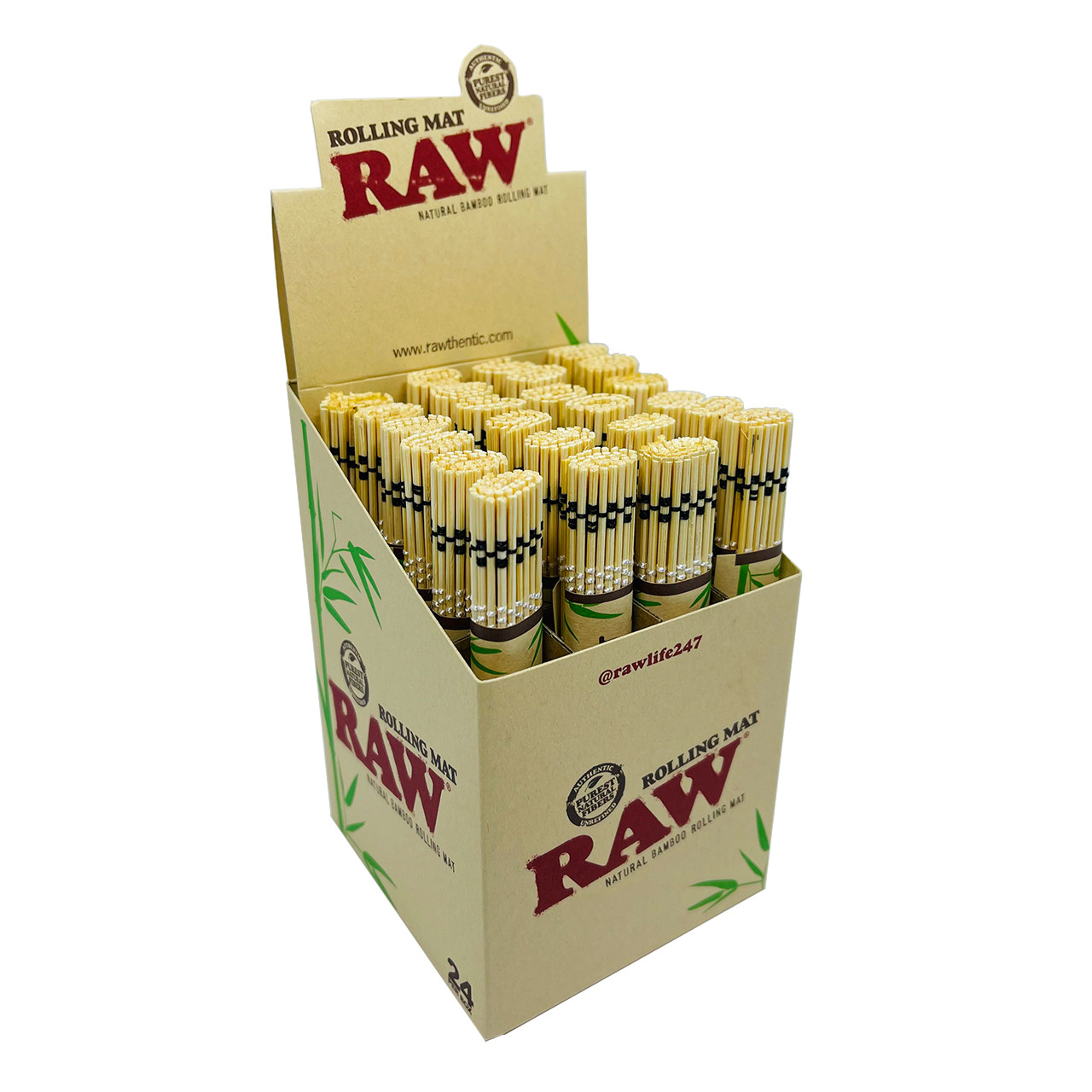 RAW® - Bamboo Rolling Mat - Display of 24, HS Wholesale