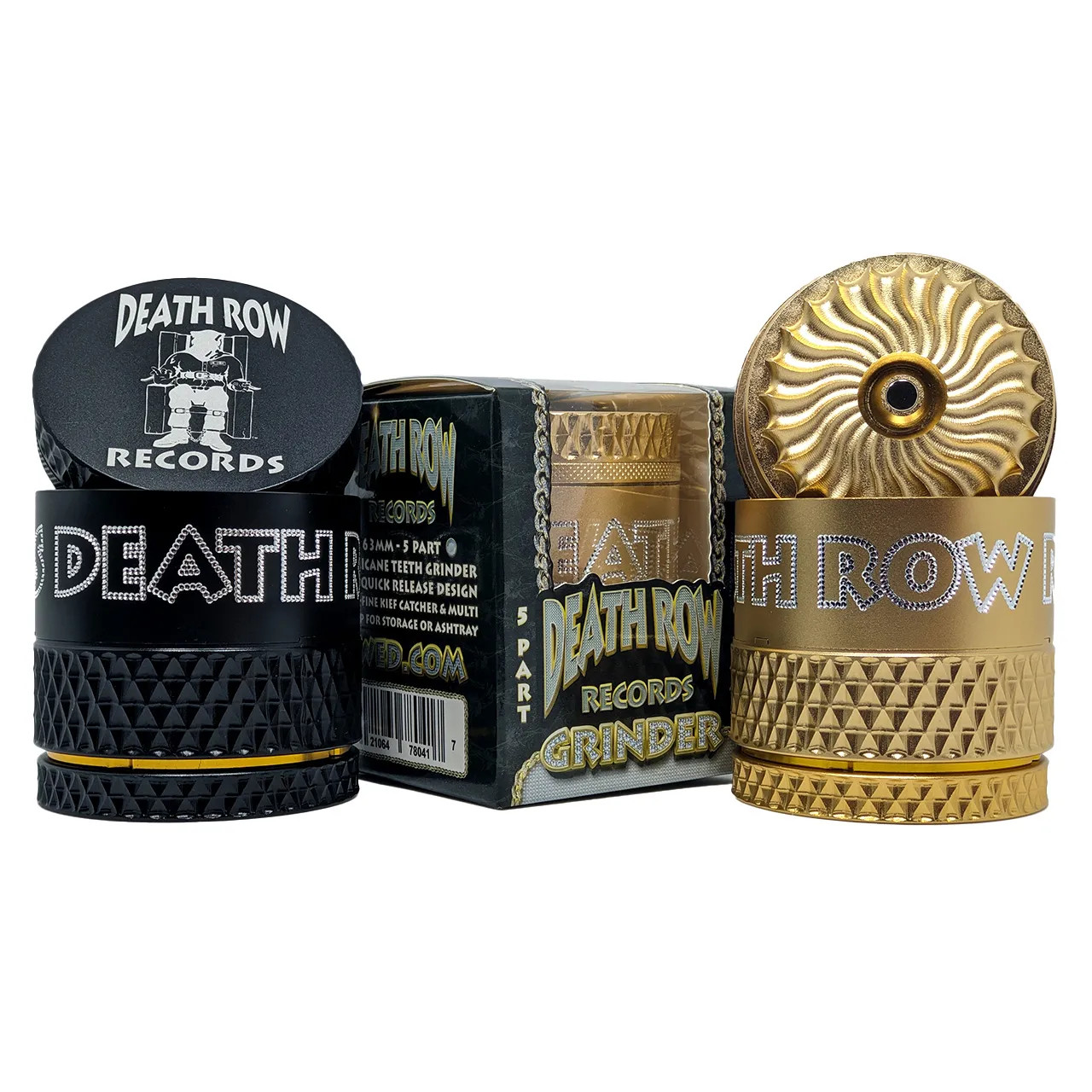 Death Row Records 5 Part Hurricane Grinder 63mm HS Wholesale