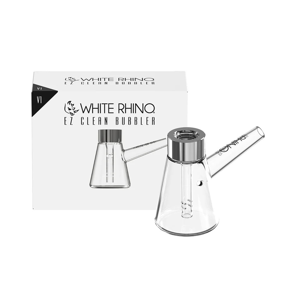 White Rhino - EZ Clean Bubbler Hand Pipe - V1 - Display of 3 | HS