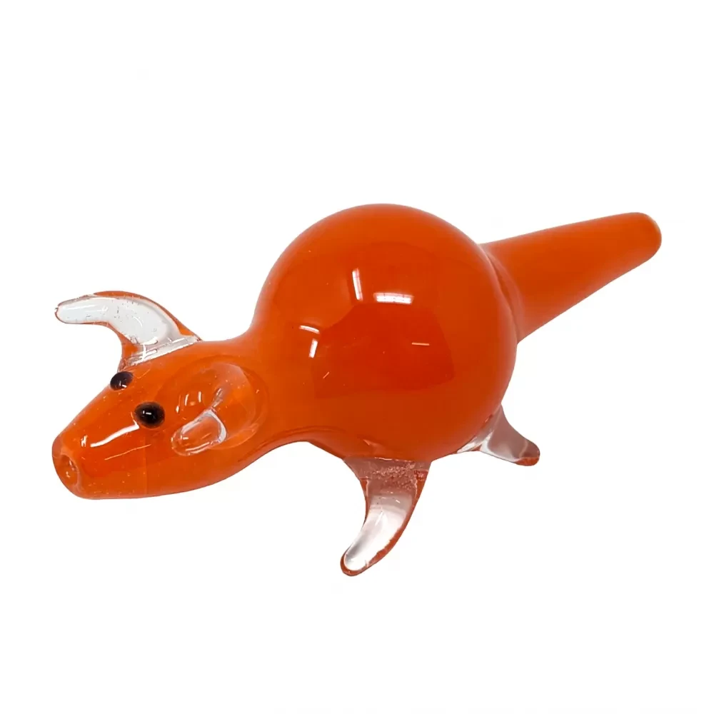 Frit Standing Rabbit Animal Hand Pipe - HS Wholesale