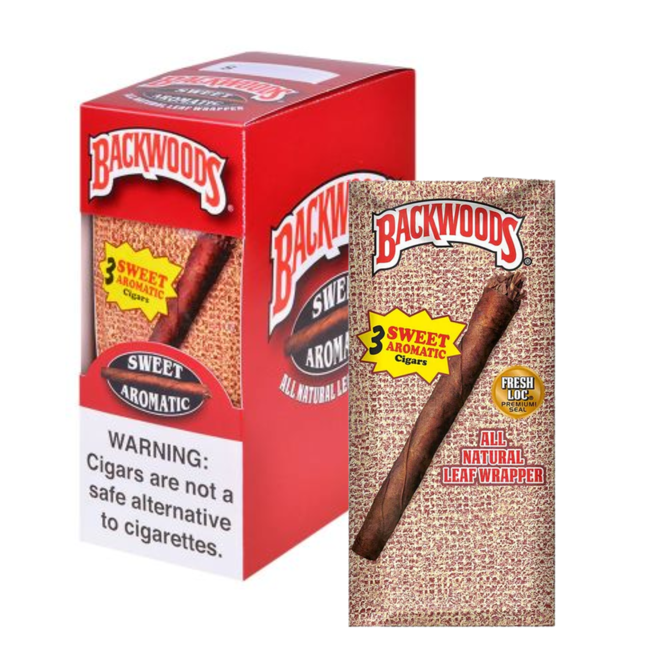 Backwoods - Cigar Wraps (3ct) Display of 10 - HS Wholesale
