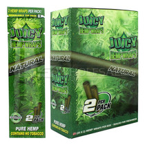 Juicy J - Natural Hemp Wraps (2pk) - Display of 25 (MSRP $2.00ea)