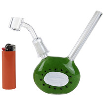 Kiwi Fruit Slice Water Pipe - with 14F Banger (MSRP $55.00)