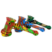 7" Silicone Hammer Bubbler Hand Pipe - with Built-In Storage (MSRP $45.00)