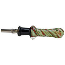 3.5" Slyme Multi Color Spiral Linework Nectar Pipe - with 10M Titanium Tip (MSRP $45.00)