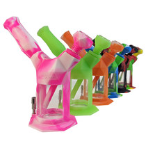 On Point Glass - Gemini 2in1 Silicone Water & Nectar Pipe - with 14M Bowl & 10M Quartz Tip (MSRP $50.00)