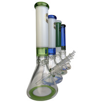 On Point Glass - 15" Dual Color Beaker Water Pipe - with 14M Bowl (MSRP $100.00)