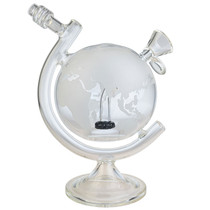 On Point Glass  - 8" Clear World Globe Water Pipe Box Set - with 14M Bowl (MSRP $125.00)