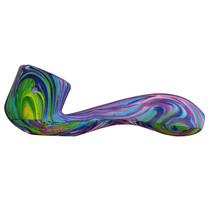 5.5" Silicone Water Transfer Glass Bowl Hand Pipe (MSRP $10.00)