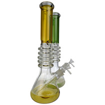 15" 5 Ring Ribbed Beaker Water Pipe - with 14M Bowl (MSRP $95.00)