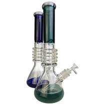 15" 5 Ring Ribbed Beaker Water Pipe - with 14M Bowl (MSRP $95.00)