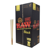 RAW® - Black Pre-Roll Cone King Size (BULK) - Box of 1400 (MSRP $3.00ea)