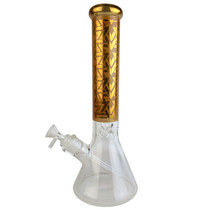 14" Etched Decal Neck Beaker Water Pipe - with 14M Bowl (MSRP $125.00)