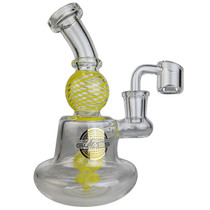 On Point Glass - 6" Color Swirl Ball Mini Rig Water Pipe - with 14M Banger (MSRP $80.00)