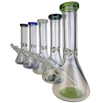 12" 9mm Colored Lip n Base Beaker Water Pipe - with 14M Bowl (MSRP $100.00)