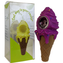 4.5" Silicone Ice Cream Cone Spoon Hand Pipe - Single Assorted (MSRP $25.00)