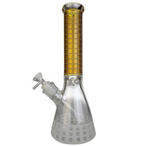 14" Etched Design Beaker Water Pipe - with 14M Bowl (MSRP $125.00)