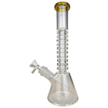 12" Color Rim Outer Ribbed Beaker Water Pipe - with 14M Bowl (MSRP $100.00)