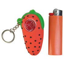 3" Silicone Strawberry Keychain Hand Pipe (MSRP $20.00)