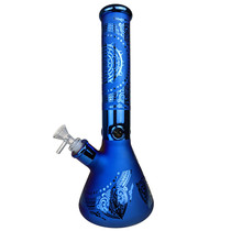 14.5" Electro Plated Spade Decal Beaker Water Pipe - with 14M Bowl (MSRP $95.00)