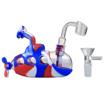 3" Silicone Submarine Mini Rig Water Pipe - 14M Bowl & 4mm Banger (MSRP $30.00)