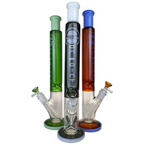 On Point Glass - 18" Slyme Dual Color Tube Cylinder Straight Water Pipe - with 14 Bowl (MSRP $180.00)