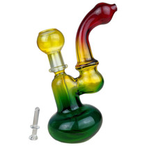 6" Assorted Rasta Bubbler Water Pipe - with 14F Oil Dome (MSRP $50.00)