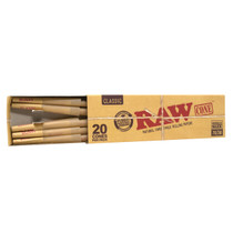 RAW® - Classic Pre-Roll Cone 70mm/30mm Size (20ct) with Funnel - Display of 12 (MSRP $8.00ea)