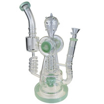 12" Color Trim Multi Perc Water Pipe - with 14M Bowl (MSRP $135.00)