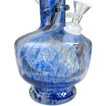 12" Lifted Rounded Square Base Twist Grip Soft Glass Water Pipe - with 14M Bowl (MSRP $50.00)