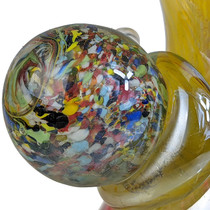 14" Pinched Base Frit Ball Wave Twist Grip Soft Glass Water Pipe - with 14M Bowl (MSRP $70.00)