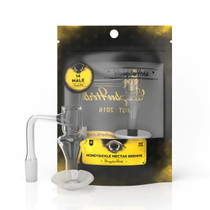 Honeysuckle Nectar Beehive 90° Full Weld Black LineQuartz Banger By Honeybee Herb *Drop Ship* (MSRP $44.99)