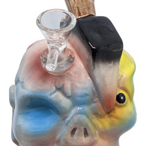 7.5" Ceramic Axe Skull Water Pipe - with 14M Bowl (MSRP $40.00)