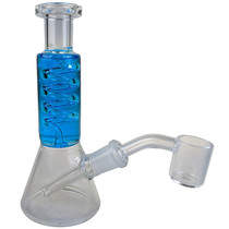 5" Glycerin Assorted Swirl Mini Beaker Water Pipe - with 14M Banger (MSRP $30.00)