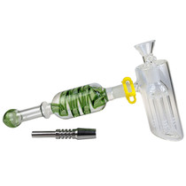 7" 2 in 1 Glycerin Bubbler Nectar Collector with 14M Stainless Steel Tip (MSRP $55.00)