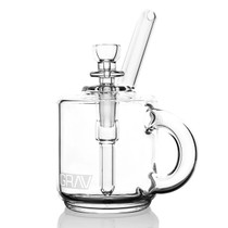 GRAV® - 2023 Coffee Mug Pocket Bubbler Water Pipe - Clear - with 10M Bowl (MSRP $50.00)