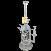 Cheech Glass - 13" Sand Blasted Crystaliono Water Pipe - with 14M Bowl (MSRP $135.00)