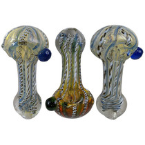 4.5" Silver Fumed Flat Mouth Spoon Hand Pipe - 3 Pack (MSRP $40.00ea)
