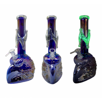 10" Glow In The Dark Eagle Soft Glass Water Pipe - with 14M Bowl (MSRP $60.00)