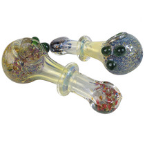 5" Silver Fumed Frit Ring Spoon Hand Pipe - 2 Pack (MSRP $50.00ea)