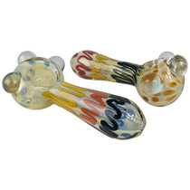 5" Silver Fumed Marble Squiggle Work Spoon Hand Pipe - 2 Pack (MSRP $50.00ea)