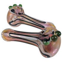 4.5" Silver Fumed Line Work Spoon Hand Pipe - 2 Pack (MSRP $55.00ea)