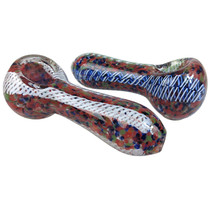 4" Frit Squiggle Work Spoon Hand Pipe - 2 Pack (MSRP $45.00ea)