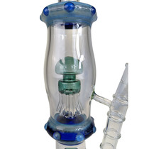 18" Assorted Color Trim Jellyfish Multi Perc Water Pipe - with 14M Bowl (MSRP $110.00)