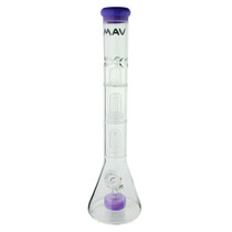 18" Slitted Puck to Double UFO Beaker Waterpipe by MAV Glass Mixed Colors (Pack of 4) *Drop Ship* (MSRP $259.99 Each)