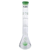 18" Slitted Puck to Double UFO Beaker Waterpipe by MAV Glass Mixed Colors (Pack of 4) *Drop Ship* (MSRP $259.99 Each)