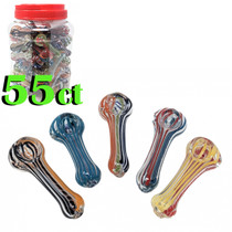 3" Assorted Work Spoon Hand Pipe - Jar of 55 (MSRP $10.00ea)